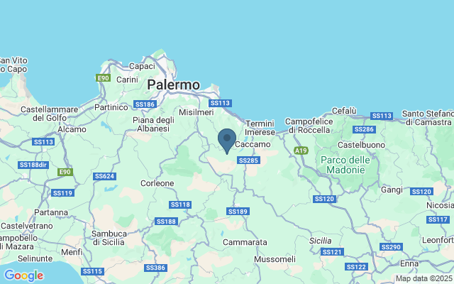 Kaart met locatie Catacombe dei Cappuccini